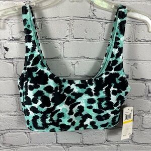 Salt + Cove Juniors’ Spot On Leopard Cheetah Print Bikini Top Blue Black M NWT